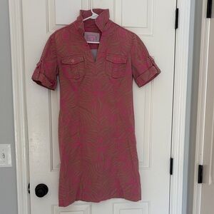 Pink Patterned Lilly Pulitzer Shirt Dress